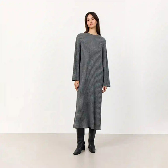 Juliana 1 Knitted Dress Grey LEVETE ROOM