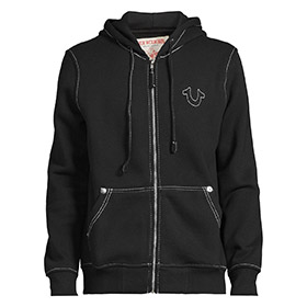 Big T-Zip UP Hoodie Black TRUE RELIGION - bild 3