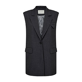 Tailor Long Waistcoat Grey Melange COPENHAGEN MUSE - bild 2