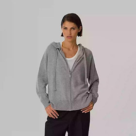 Xanne Zip Cardigan Hoodie Grey SAND - bild 2